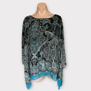 Liquid By Sioni Women’s Medium Multicolored Layered Oversized Kaftan Tunic